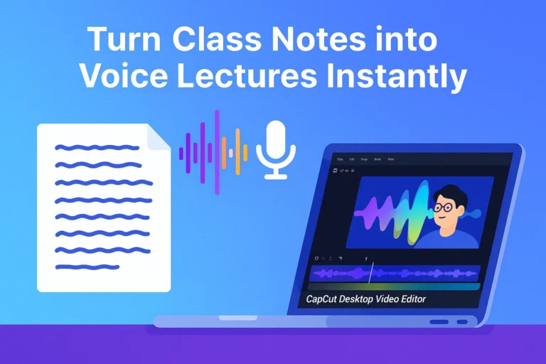 Turn Class Notes into Voice Lectures Instantly in CapCut Desktop Video Editor